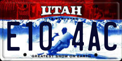 UT license plate E104AC
