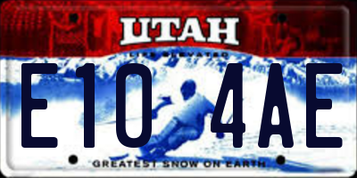 UT license plate E104AE