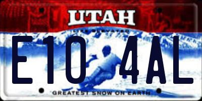 UT license plate E104AL