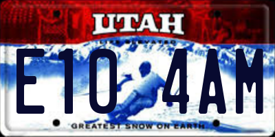 UT license plate E104AM