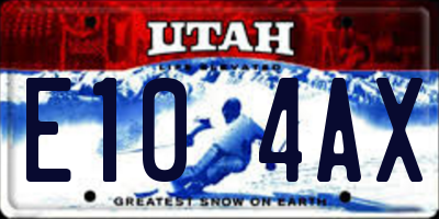 UT license plate E104AX