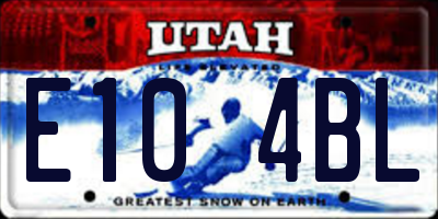 UT license plate E104BL