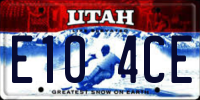 UT license plate E104CE