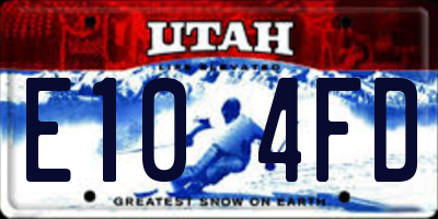 UT license plate E104FD