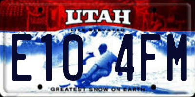 UT license plate E104FM