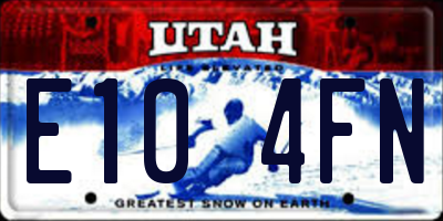 UT license plate E104FN