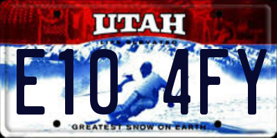 UT license plate E104FY