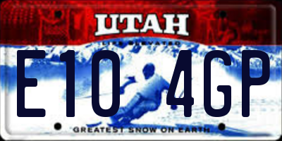 UT license plate E104GP