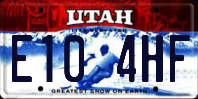 UT license plate E104HF