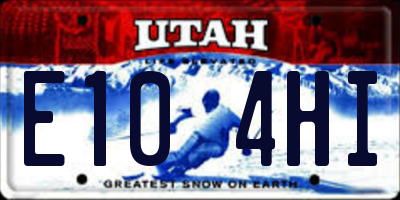 UT license plate E104HI