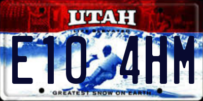 UT license plate E104HM