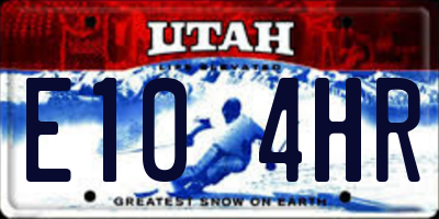 UT license plate E104HR