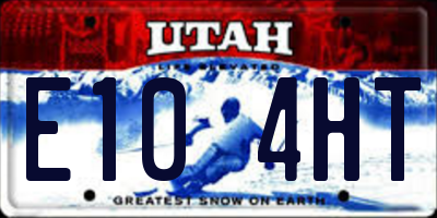 UT license plate E104HT