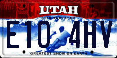 UT license plate E104HV