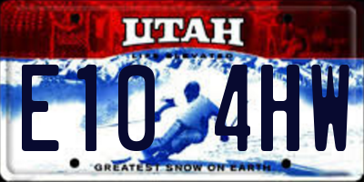 UT license plate E104HW