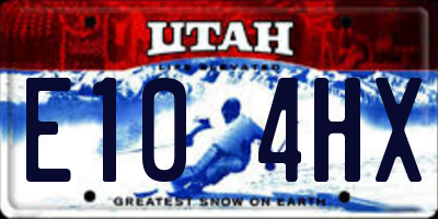 UT license plate E104HX
