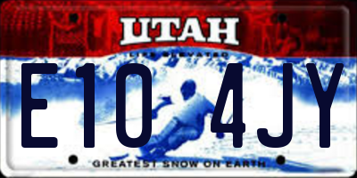 UT license plate E104JY