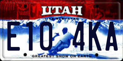 UT license plate E104KA