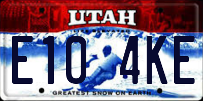 UT license plate E104KE