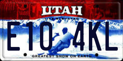 UT license plate E104KL