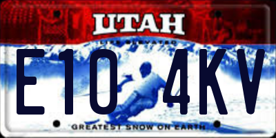 UT license plate E104KV