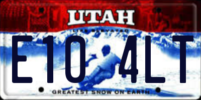 UT license plate E104LT
