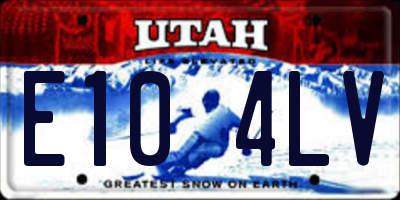 UT license plate E104LV