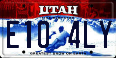UT license plate E104LY