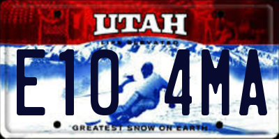 UT license plate E104MA