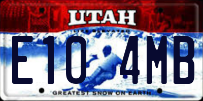 UT license plate E104MB