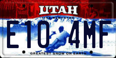 UT license plate E104MF