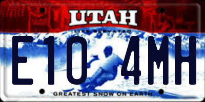UT license plate E104MH