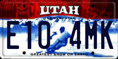 UT license plate E104MK