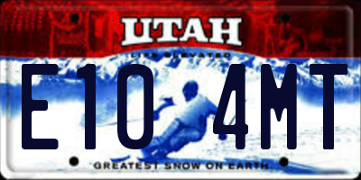 UT license plate E104MT