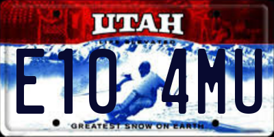 UT license plate E104MU