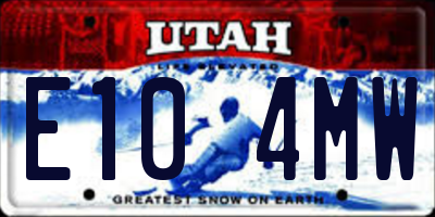UT license plate E104MW