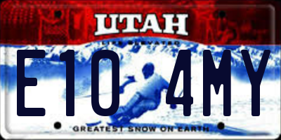 UT license plate E104MY