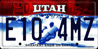 UT license plate E104MZ