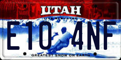 UT license plate E104NF
