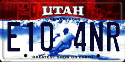 UT license plate E104NR