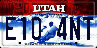 UT license plate E104NT