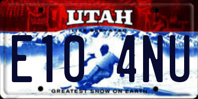UT license plate E104NU