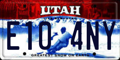 UT license plate E104NY