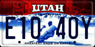 UT license plate E104OY