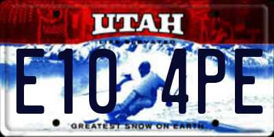 UT license plate E104PE