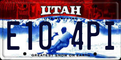 UT license plate E104PI