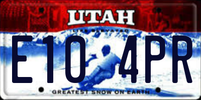 UT license plate E104PR