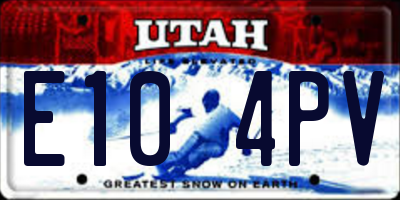 UT license plate E104PV