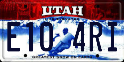UT license plate E104RI