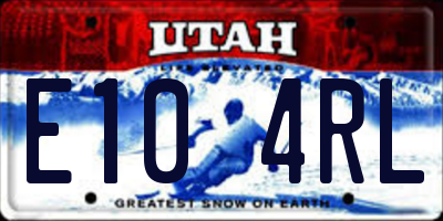 UT license plate E104RL